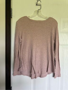 2 for $15 sale: Old Navy Luxe pink confetti, ribbed, thermal, long sleeve shirt